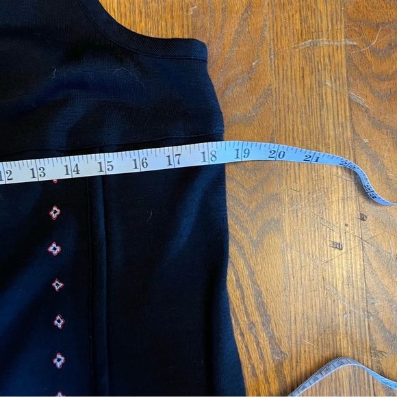 Vintage Garnet Hill Black Floral Embroidered Wool Dress, Size 14 Petite - Picture 12 of 16